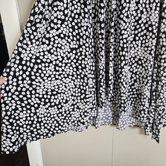 DKNY Womens Sz 10 Floral Print Ruffled Faux Wrap CapSleeve Midi Dress - Picture 3 of 5